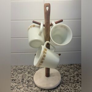 Vintage PYREX milk glass mugs